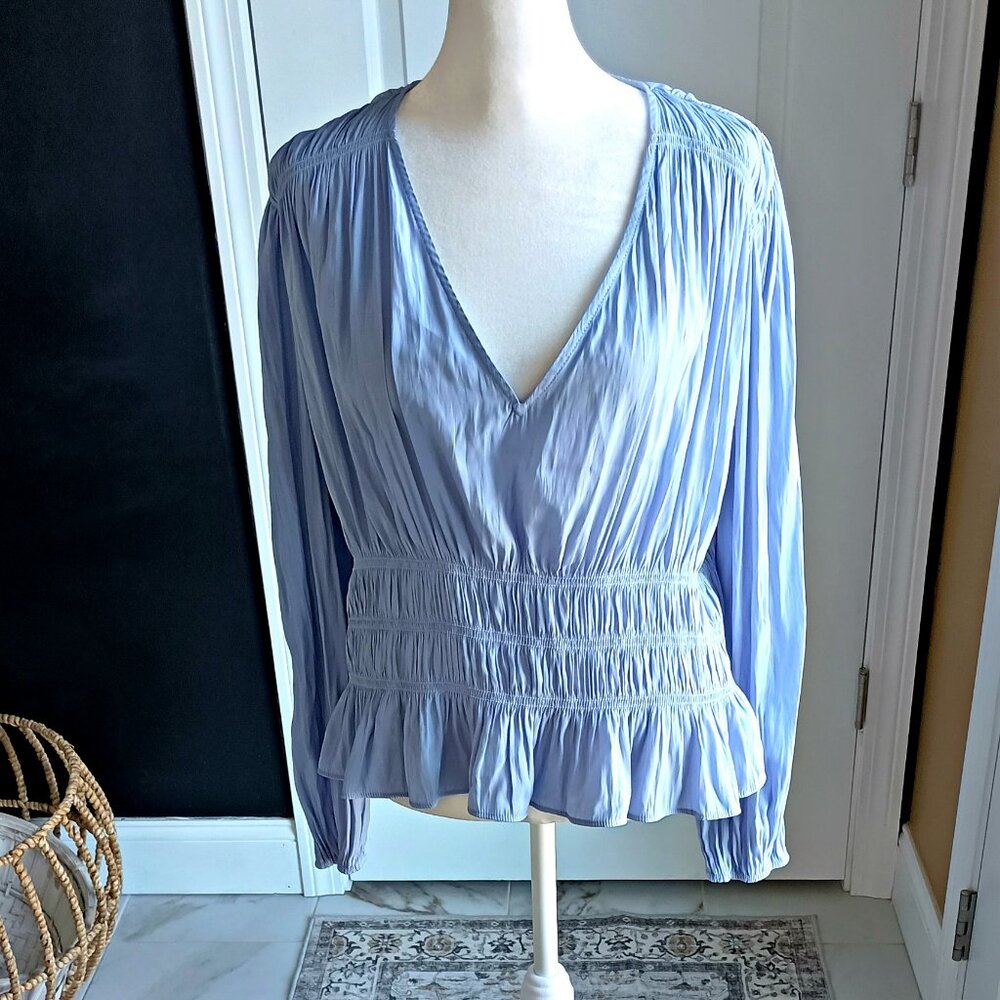 NEW! SILKY Smocked WAIST BOHO BLOUSE